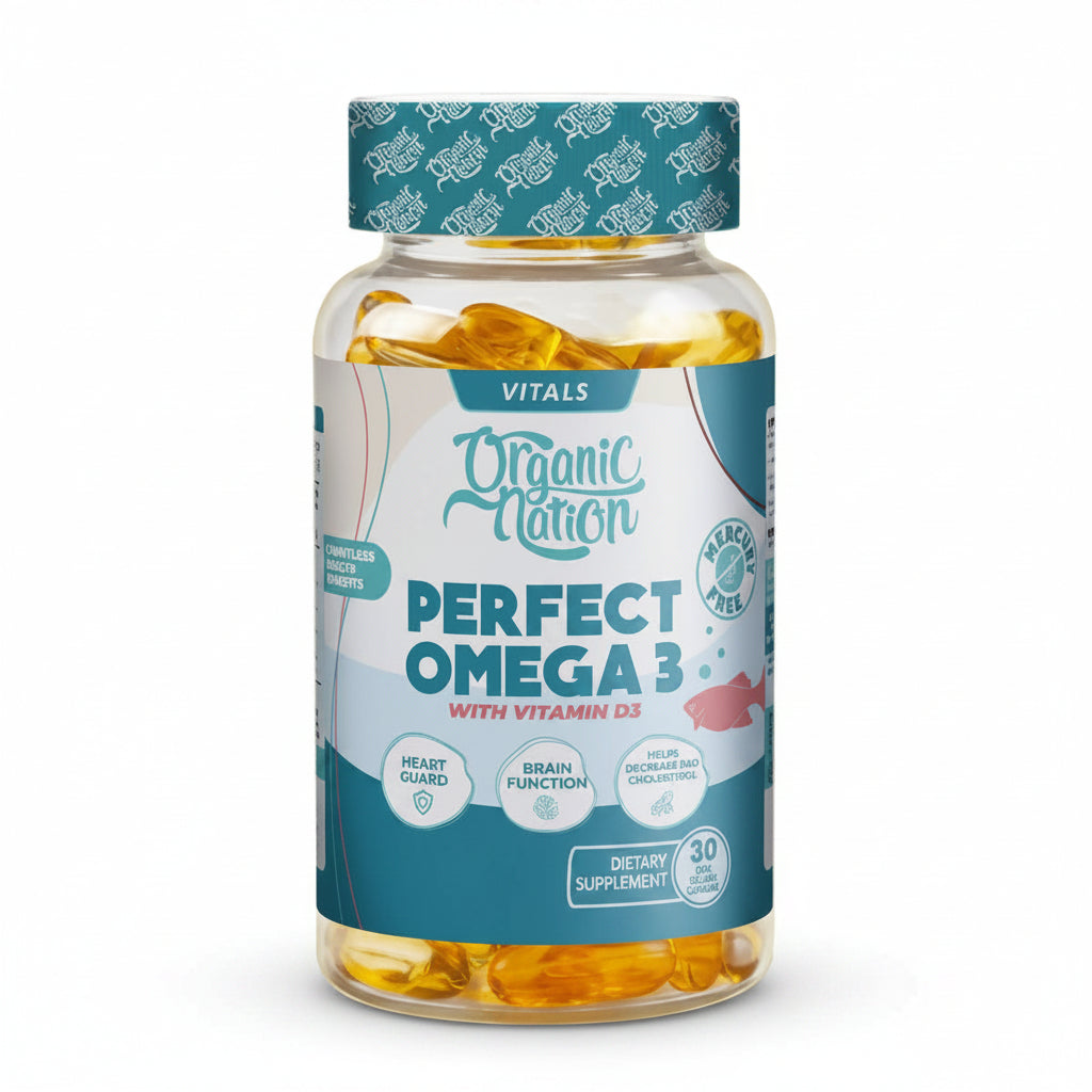 organic nation perfect omega + vit d3 30 cap