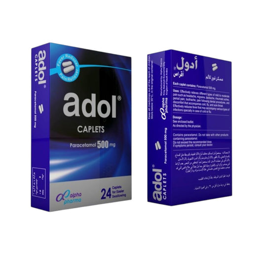 Adol 500mg 24 Tablets – Pain Relief & Fever Reducer