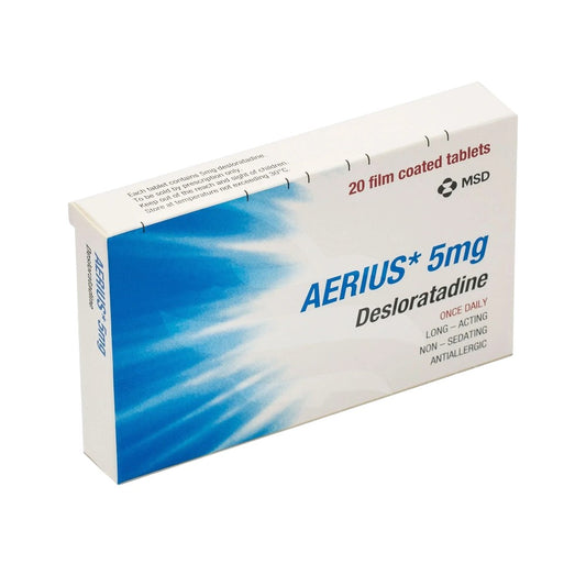 Aerius 5mg 20 Tablets – Allergy & Hay Fever Relief