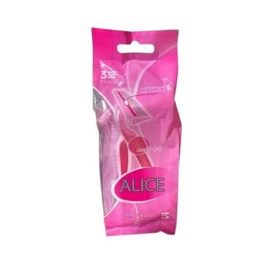 Alice 3 Blade Comfort Grip Disposable Razors for Women – 5 Pcs