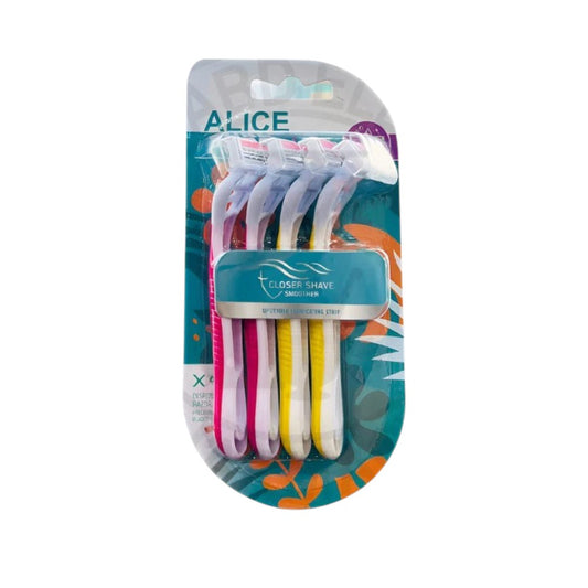 Alice Shaving Pure 3 – Women’s Disposable Razors with Triple Blades, 4 Pcs