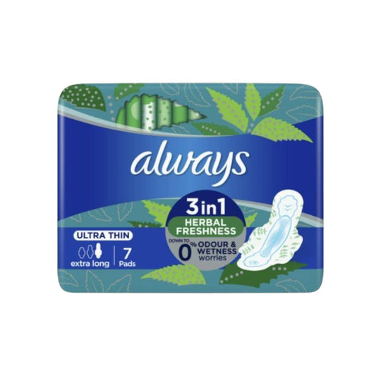 Always Ultra Thin Extra Long Pads 3 in 1 Herbal Freshness – 7 Pads