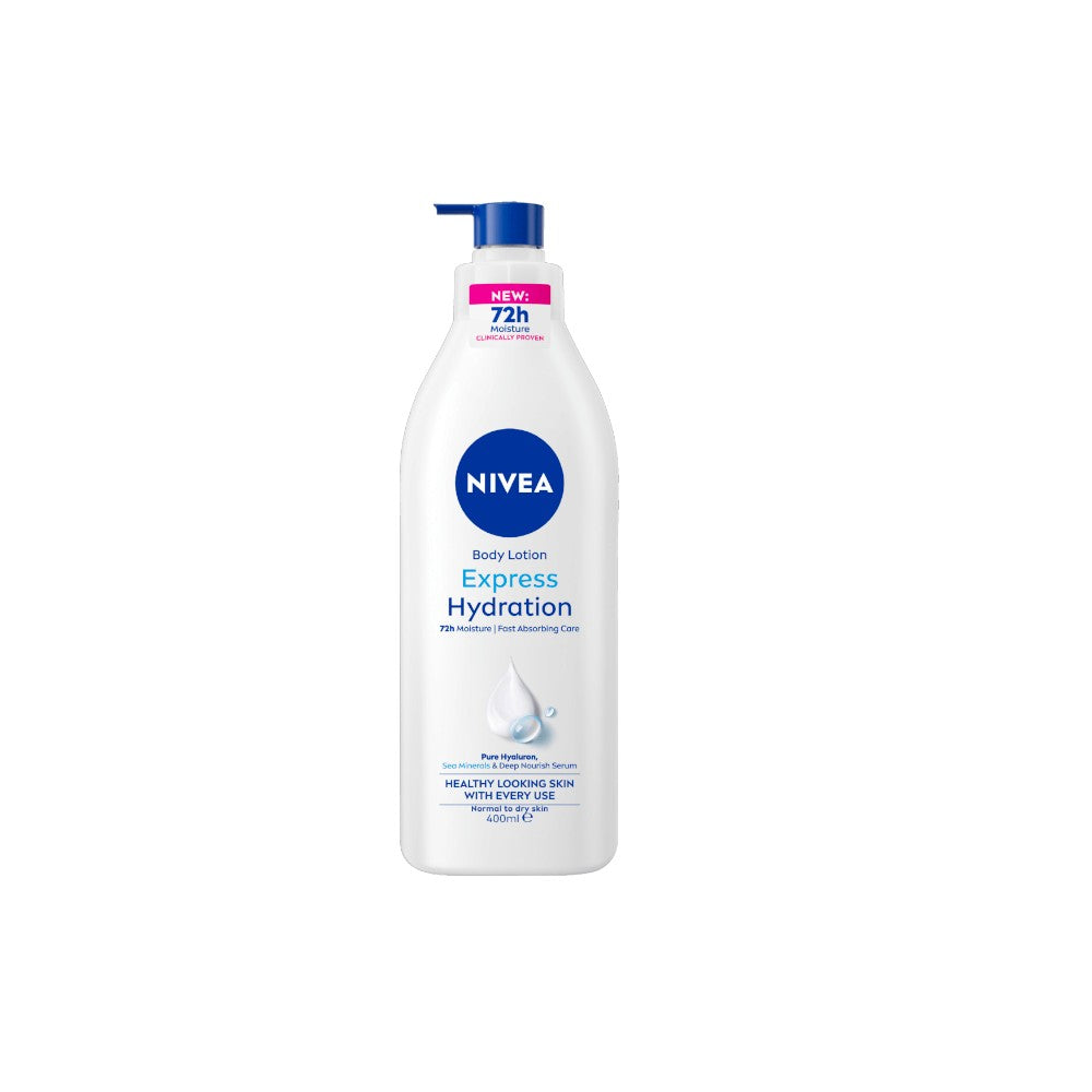 Nivea Express Hydration Body Lotion 400 ml – Fast Absorbing Moisturizer for 48H Deep Skin Hydration