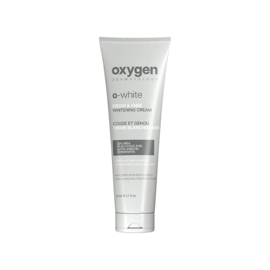 Oxygen O-White Elbow and Knee Whitening Cream 50 ml tube – skin brightening and smoothing cream – displayed at Wise Pharmacy حدائق أكتوبر