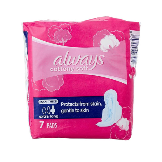 Always Cotton Soft Maxi Thick Extra Long Pads with Wings – 7 Pads